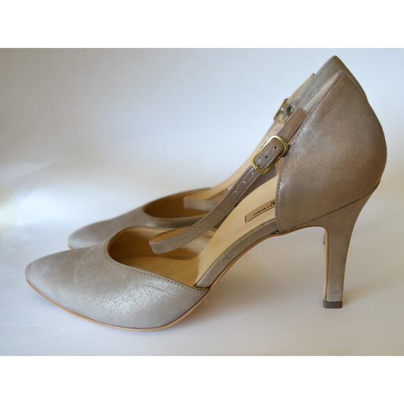 Paul Green Metallic Neutral Ankle Strap Heel - Picture 2 of 8